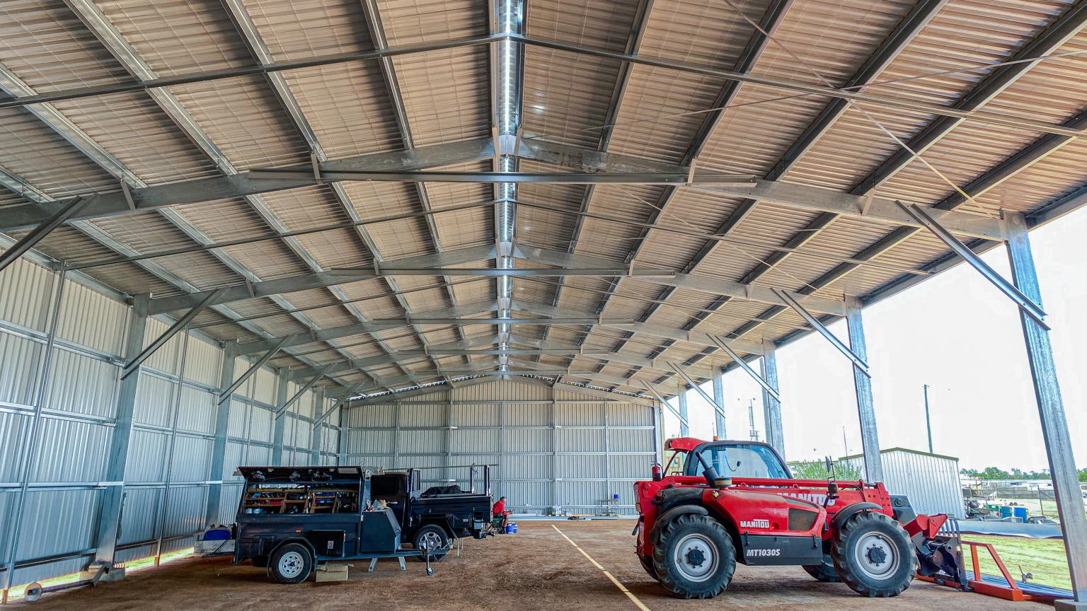 Steel shed build, Emerald