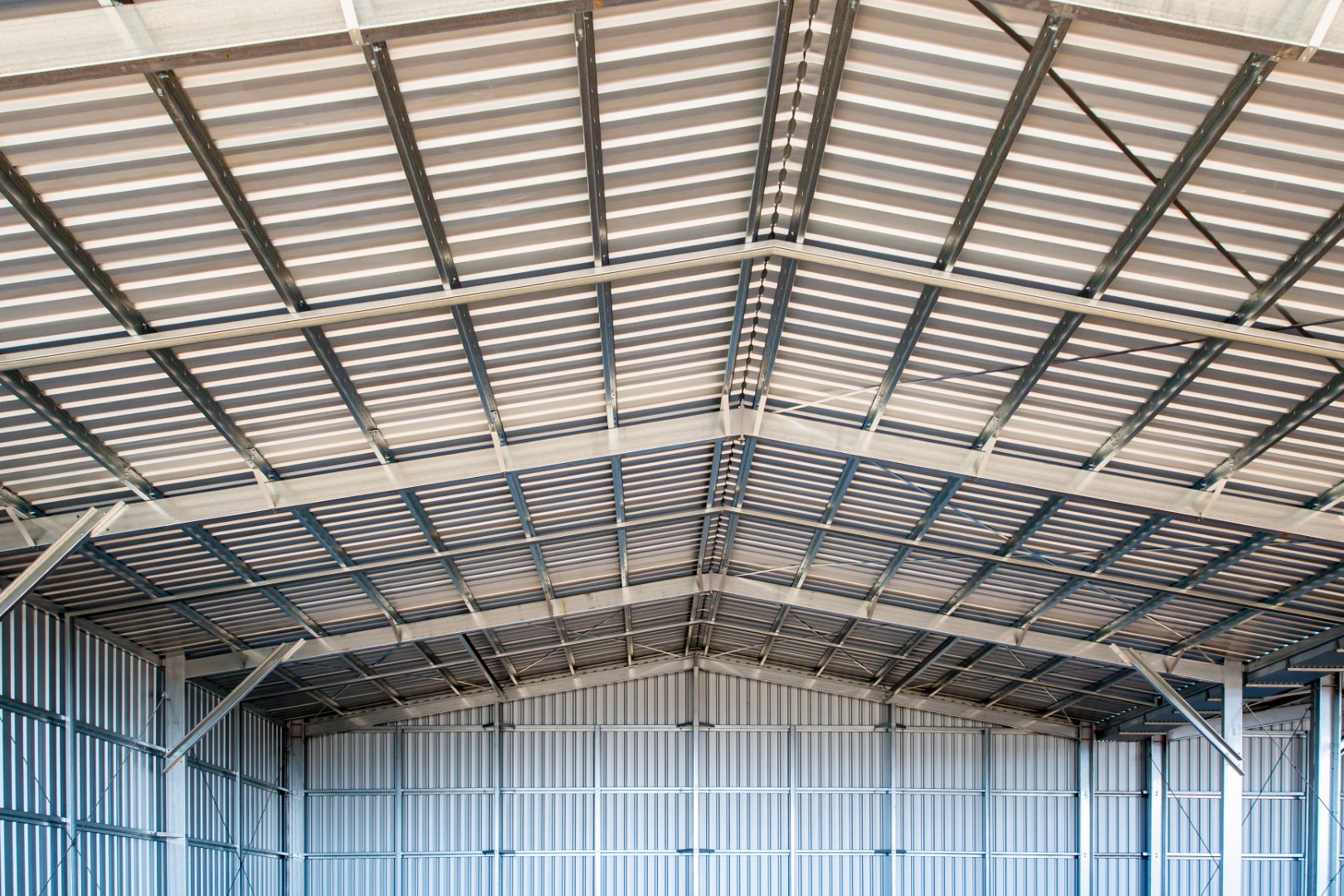 Paired machinery sheds built for council by R&F Steel Buildings
