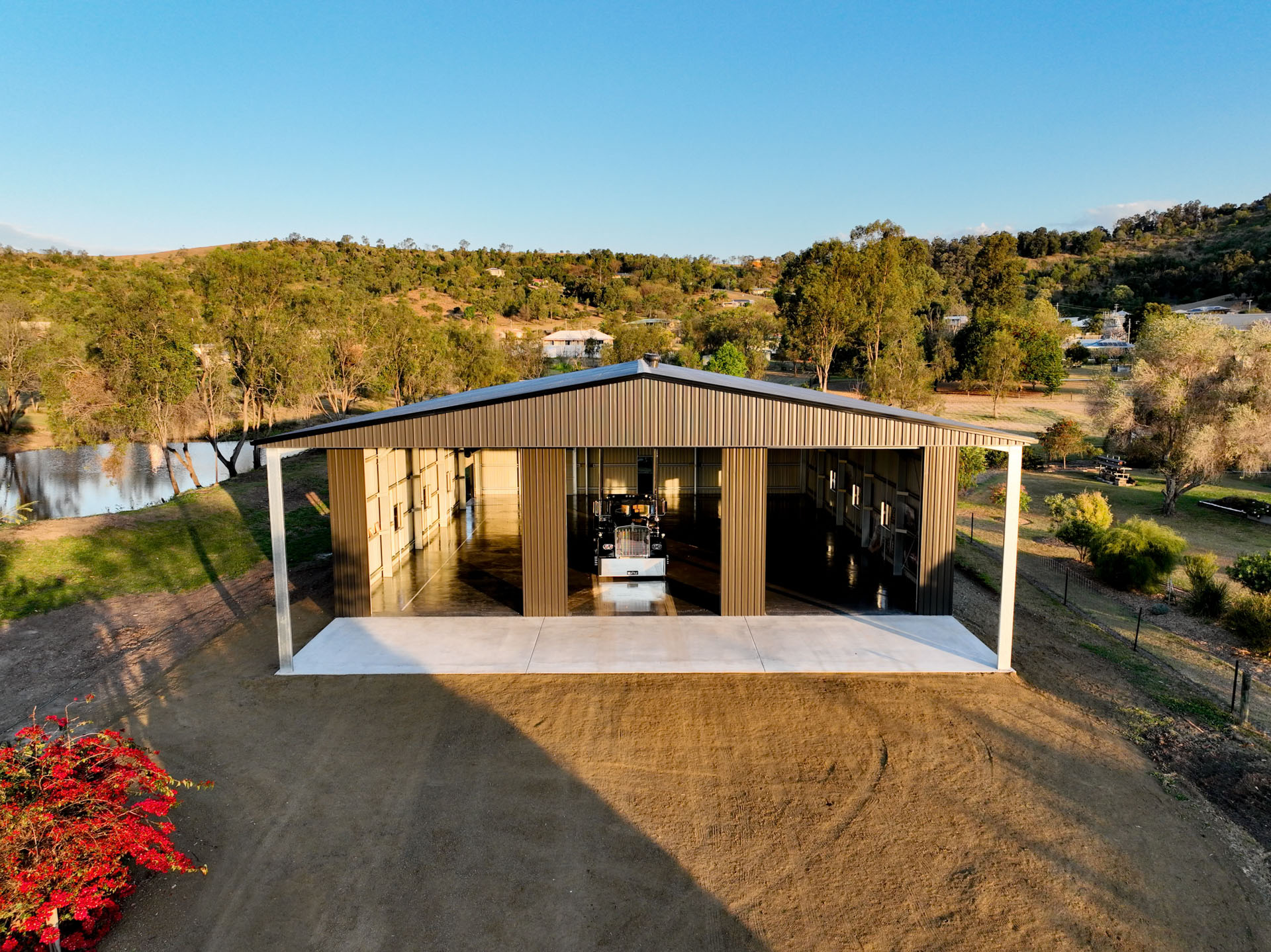 Premium rural workshop custom shed built at Plainlands
