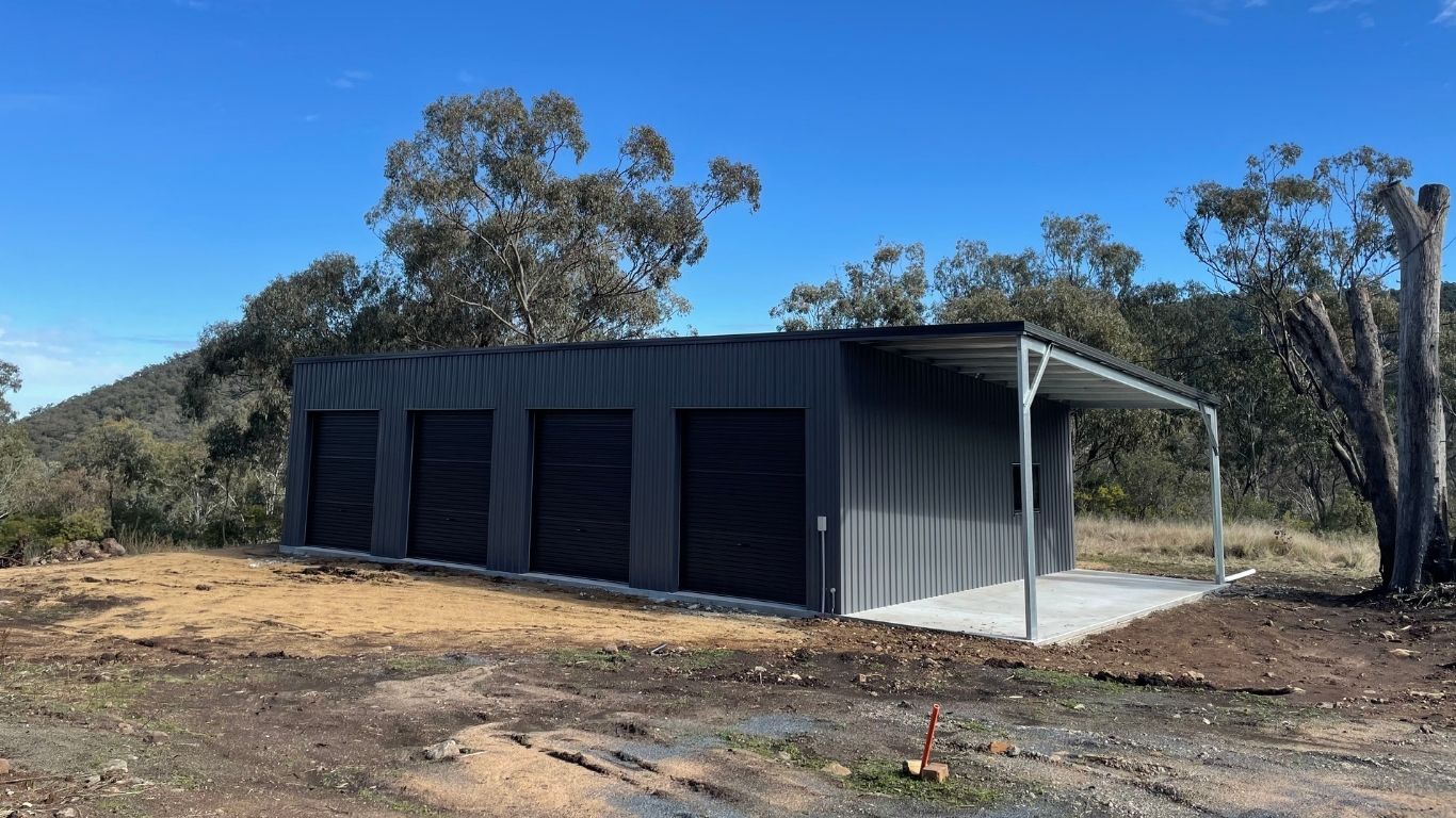 Custom skillion roof shed built by R&F
